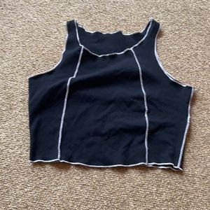 Black cropped tank top